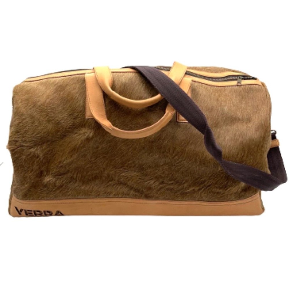 YERRA WEEKENDER calf leather bag NEW beige 21"wide